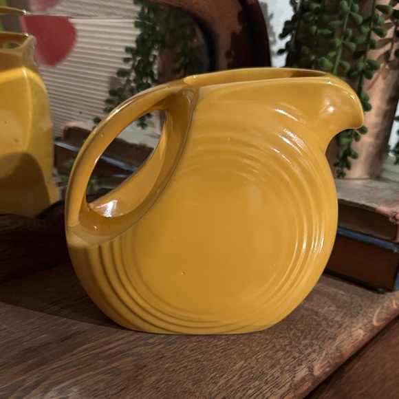 VTG Fiestaware LG Disk Pitcher in the classic yellow glaze Vibrant Ceramic Jug